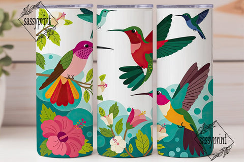 Tropical Hummingbird 20oz Tumbler Wrap Sublimation sassyprint 