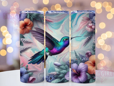 Tropical Hummingbird Hibiscus Tumbler, Tropical Bird Tumbler, Floral Hummingbird Wrap, Exotic Flower Wrap, Artistic Bird Wrap, Sublimation Design, Trendy Gift Idea Sublimation SvggirlplusArt 