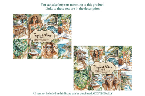 Tropical Junk Journal | Beach Collage Sheet SVG GlamArtZhanna 