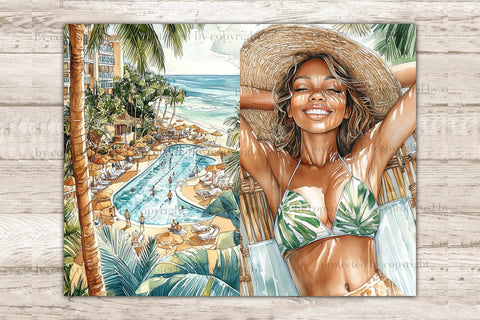 Tropical Junk Journal | Beach Collage Sheet SVG GlamArtZhanna 