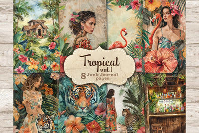 Tropical Junk Journal Page | Exotic Printable SVG GlamArtZhanna 