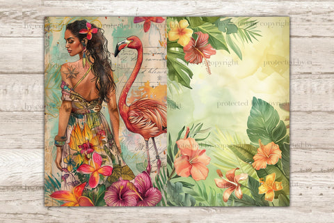 Tropical Junk Journal Page | Exotic Printable SVG GlamArtZhanna 