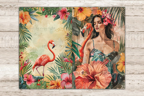 Tropical Junk Journal Page | Exotic Printable SVG GlamArtZhanna 