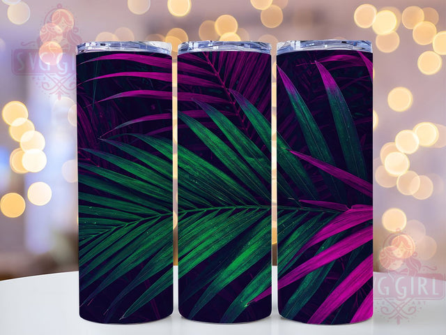 Tropical Leaves 20oz Boho Jungle Tumbler, Colorful Palm Tumbler, Jungle Vibes Tumbler Wrap, 20oz Tumbler Design, Sublimation Tumbler Wrap, Boho Tropical Tumbler, Summer Aesthetic Tumbler Sublimation SvggirlplusArt 