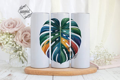 Tropical Leaves 20oz Tumbler Wrap Sublimation sassyprint 