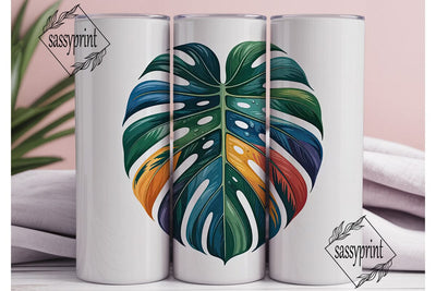 Tropical Leaves 20oz Tumbler Wrap Sublimation sassyprint 