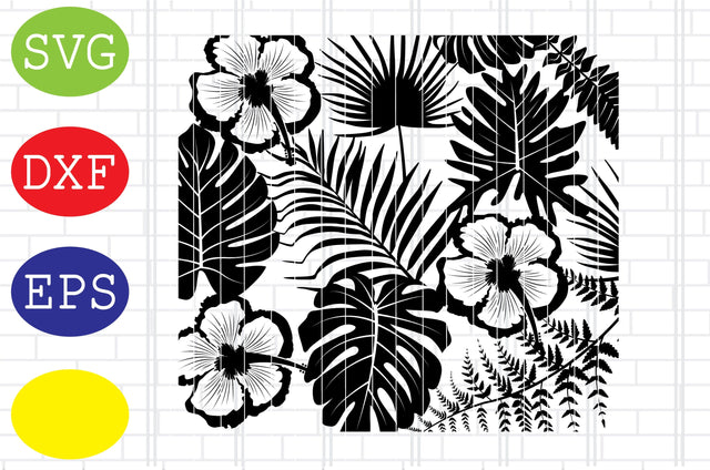 Tropical Leaves Pattern Svg, monstera template Svg, hawaii pattern Svg, Tropical leaves Svg, Seamless pattern Svg, jungle leaves Svg, Jpg, Eps, Dxf Files SVG DigitalSvgFiles 