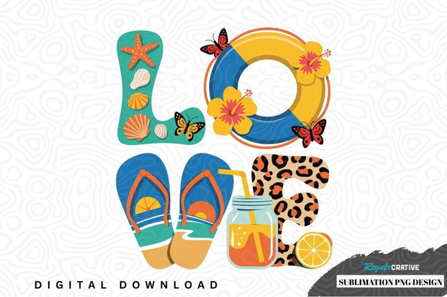 Tropical love sublimation png design Sublimation Regulrcrative 
