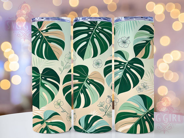 Tropical Monstera Botanical Art 20oz Tumbler, Tropical Monstera, Botanical Art, 20oz Tumbler Wrap, Sublimation Design, Green Leaf, Jungle Theme, Digital Download Sublimation SvggirlplusArt 