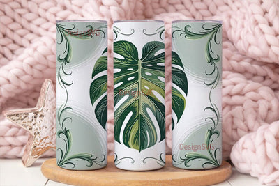 Tropical Monstera Leaves 20oz Tumbler Sublimation DesignSVG 