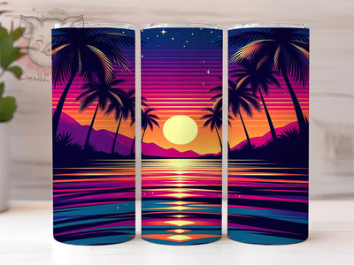 Tropical Palm Exotic Tumbler, Quilled Paper, Tropical Wrap, Sublimation Art, 20oz Tumbler, Cute Design, Exotic Theme Sublimation Lara' s Designs 