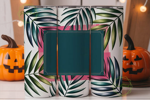 Tropical Palm Leaves 20oz Tumbler Wrap Sublimation PixelChick 