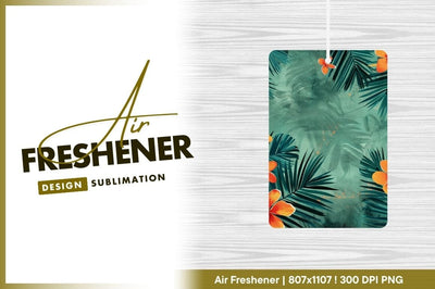 Tropical palm leaves and orange flowers background Sublimation Regulrcrative 