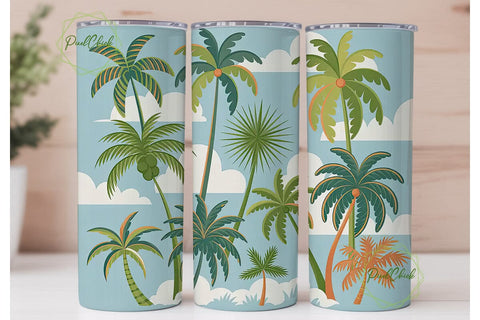 Tropical Palm Trees 20oz Tumbler Wrap Sublimation PixelChick 