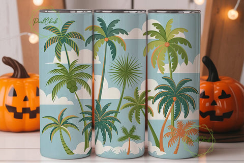Tropical Palm Trees 20oz Tumbler Wrap Sublimation PixelChick 