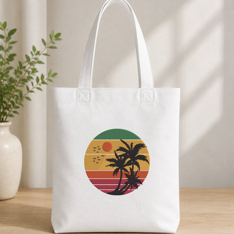 Tropical Palm Trees Retro Sunset Embroidery Design – Vintage Circle Beach Summer Vacation Machine Embroidery File Embroidery/Applique DESIGNS PatternFeed8 