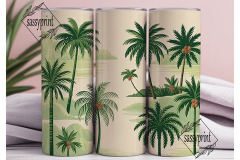 Tropical Palms 20oz Tumbler Wrap Sublimation sassyprint 