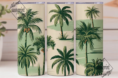 Tropical Palms 20oz Tumbler Wrap Sublimation sassyprint 