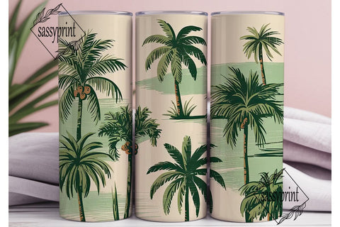 Tropical Palms 20oz Tumbler Wrap Sublimation sassyprint 