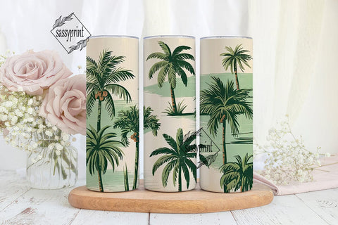 Tropical Palms 20oz Tumbler Wrap Sublimation sassyprint 