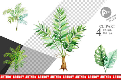 Tropical Palms Clipart Sublimation artnoy 