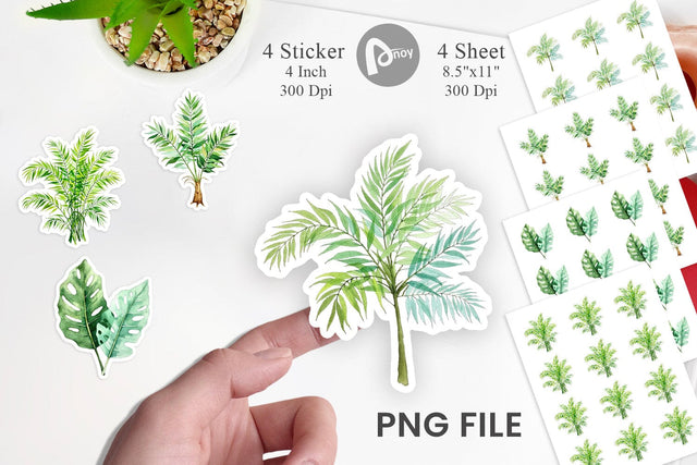Tropical Palms Sticker Sublimation artnoy 