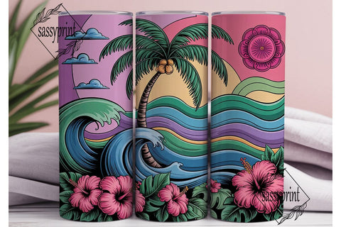 Tropical Paradise 20oz Tumbler Wrap Sublimation sassyprint 