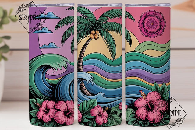 Tropical Paradise 20oz Tumbler Wrap Sublimation sassyprint 