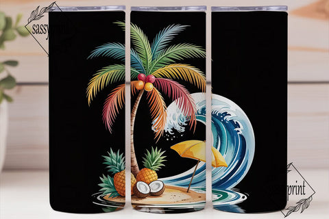 Tropical Paradise 20oz Tumbler Wrap Sublimation sassyprint 