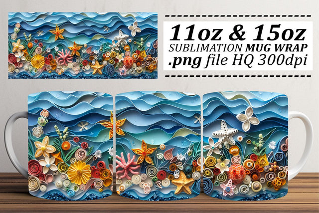 Tropical Paradise Mug Wrap Sublimation 11oz 15oz Sublimation afrosvg 