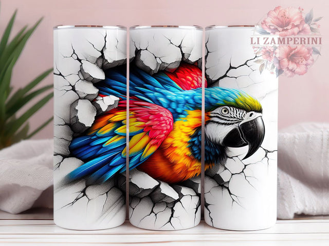 Tropical Parrot Exotic Bird Tumbler, Parrot Tumbler, Tropical Bird Wrap, 20oz Bird Design, Exotic Bird Sublimation, Parrot Lover Tumbler, Bird Watching Tumbler Sublimation Li Zamperini 