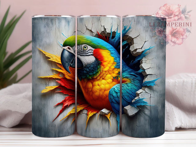 Tropical Parrot Exotic Bird Tumbler, Parrot Tumbler, Tropical Bird Wrap, 20oz Bird Design, Exotic Bird Sublimation, Parrot Lover Tumbler, Bird Watching Tumbler Sublimation Li Zamperini 
