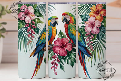 Tropical Parrot Tumbler Wrap Sublimation sassyprint 