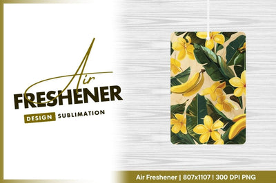 Tropical pattern with yellow flowers and bananas Sublimation Regulrcrative 