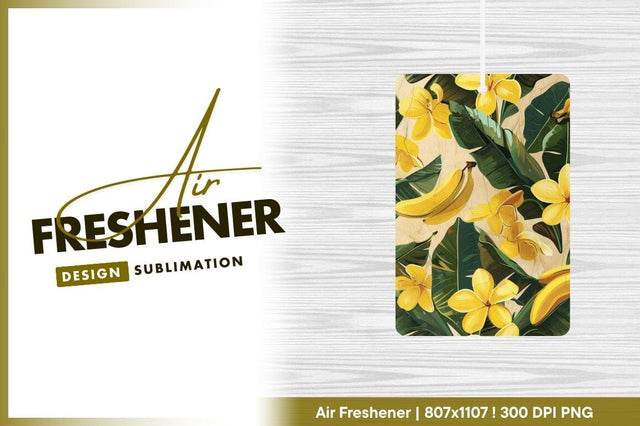 Tropical pattern with yellow flowers and bananas Sublimation Regulrcrative 