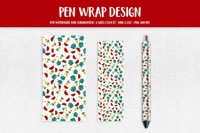 Tropical Pen Wrap Sublimation or Waterslide Design PNG HSP01 Sublimation LaBelezoka 