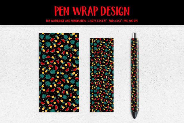 Tropical Pen Wrap Sublimation or Waterslide Design PNG HSP02 Sublimation LaBelezoka 