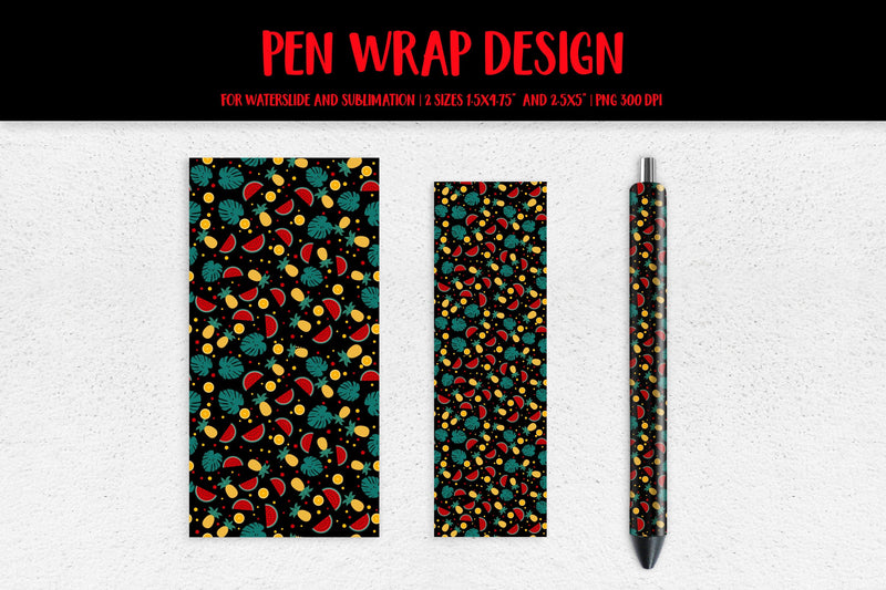 Tropical Pen Wrap Sublimation or Waterslide Design PNG HSP02 Sublimation LaBelezoka 