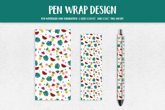 Tropical Pen Wrap Sublimation or Waterslide Design PNG HSP03 Sublimation LaBelezoka 