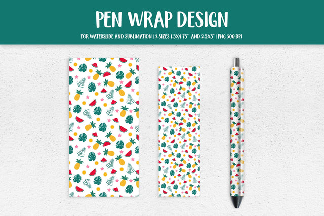 Tropical Pen Wrap Sublimation or Waterslide Design PNG HSP04 Sublimation LaBelezoka 