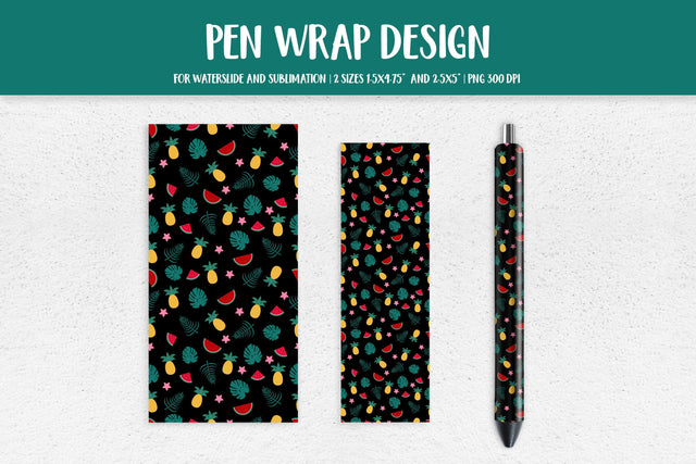 Tropical Pen Wrap Sublimation or Waterslide Design PNG HSP05 Sublimation LaBelezoka 