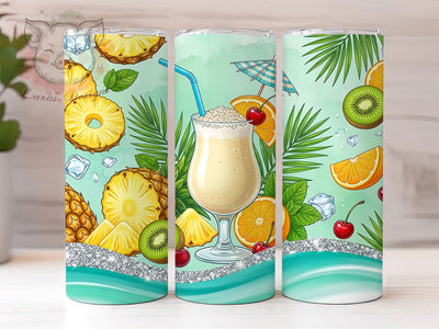 Tropical Pina Colada 20oz Tumbler, Tropical Pina Colada, Pina Colada, Tropical Tumbler, 20oz Tumbler, Summer Tumbler, Beach Tumbler, Tumbler Wrap Sublimation Lara' s Designs 