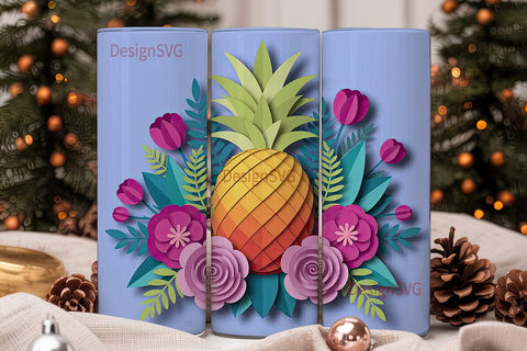 Tropical Pineapple 20oz Tumbler Wrap Sublimation DesignSVG 