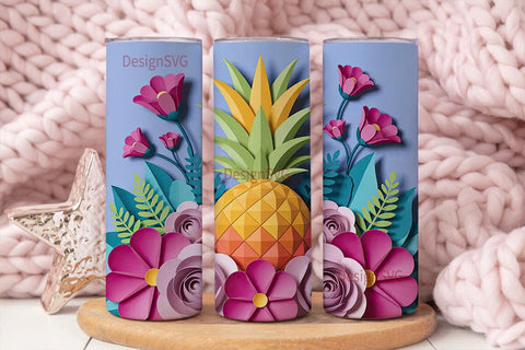 Tropical Pineapple 20oz Tumbler Wrap Sublimation DesignSVG 
