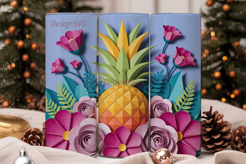 Tropical Pineapple 20oz Tumbler Wrap Sublimation DesignSVG 