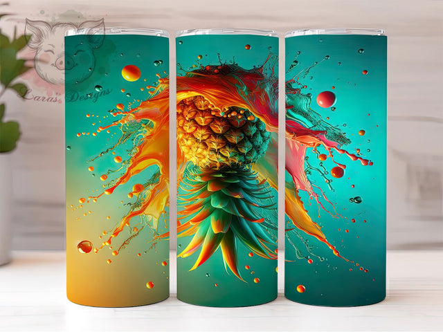 Tropical Pineapple Summer Tumbler Wrap, Tropical Tumbler Design, 20oz Tumbler Sublimation, Fruit Tumbler Wrap, Summer Tumbler Design, Digital Tumbler Wrap, Fun Pineapple Tumbler Sublimation Lara' s Designs 