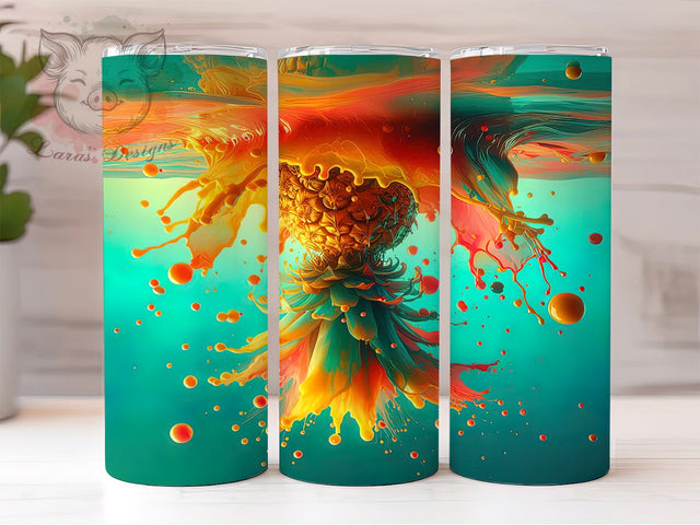Tropical Pineapple Summer Tumbler Wrap, Tropical Tumbler Design, 20oz Tumbler Sublimation, Fruit Tumbler Wrap, Summer Tumbler Design, Digital Tumbler Wrap, Fun Pineapple Tumbler Sublimation Lara' s Designs 