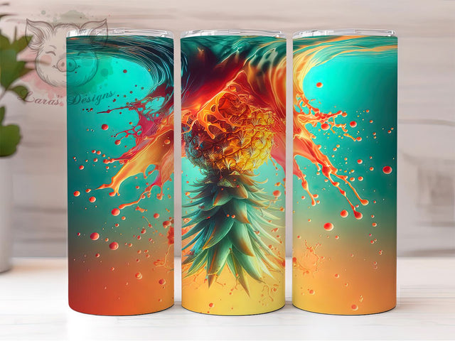 Tropical Pineapple Summer Tumbler Wrap, Tropical Tumbler Design, 20oz Tumbler Sublimation, Fruit Tumbler Wrap, Summer Tumbler Design, Digital Tumbler Wrap, Fun Pineapple Tumbler Sublimation Lara' s Designs 