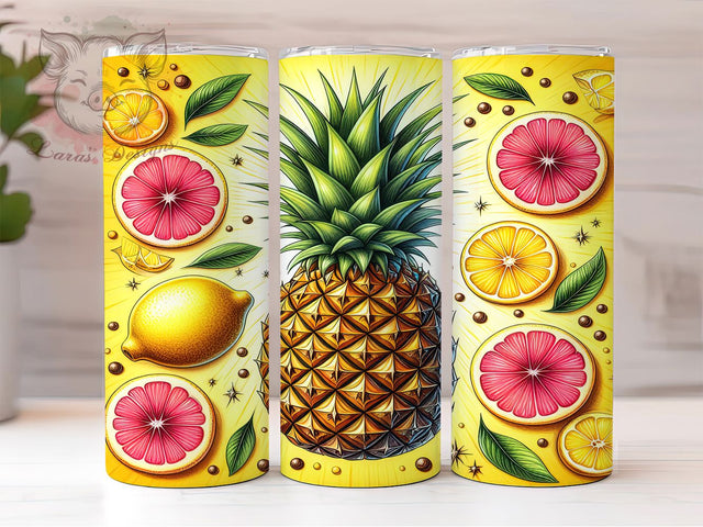 Tropical Pineapple Watermelon Tumbler, Pineapple Wrap, Watermelon Design, Sublimation Art, 20oz Tumbler, Summer Theme, Fresh Style Sublimation Lara' s Designs 