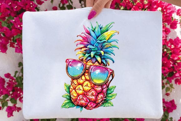 Tropical Pineapple with Sunglasses Sublimation SVGArt 